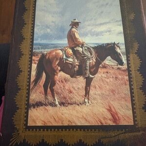 Western Cowboy Art: Hidden Box that looks like a Book.